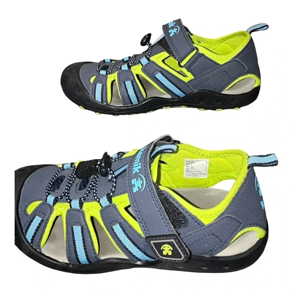 Kamik Kids' Gray and Green Outdoor Sandals size CLOSED-TOE SANDALS CRAB size 3